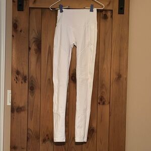 White High-Waisted Lululemon Leggings size 2 (lined with side pockets)